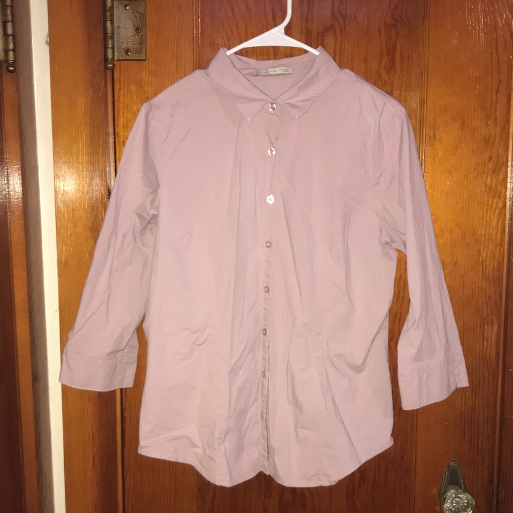 womens XL Active USA long sleeve button up